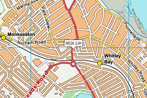 NE26 2JH map - OS VectorMap District (Ordnance Survey) NE26 2JH map - OS VectorMap District (Ordnance Survey)