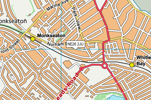 NE26 2JU map - OS VectorMap District (Ordnance Survey) NE26 2JU map - OS VectorMap District (Ordnance Survey)