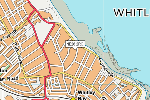 NE26 2RQ map - OS VectorMap District (Ordnance Survey)
