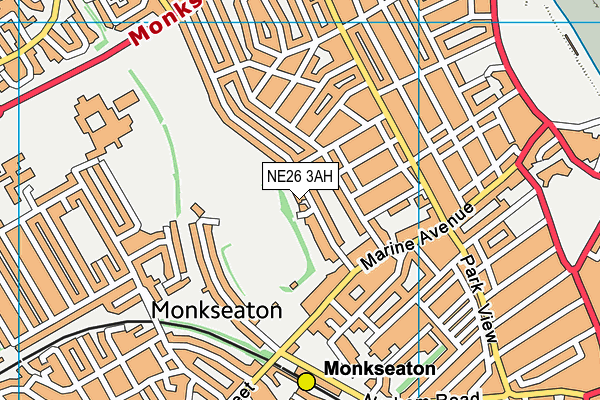 NE26 3AH map - OS VectorMap District (Ordnance Survey) NE26 3AH map - OS VectorMap District (Ordnance Survey)