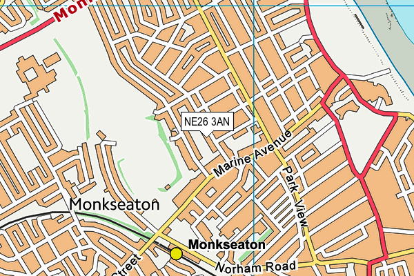 NE26 3AN map - OS VectorMap District (Ordnance Survey)