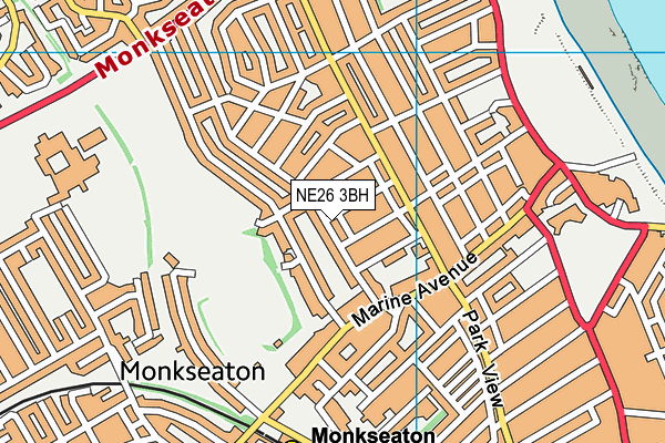 NE26 3BH map - OS VectorMap District (Ordnance Survey) NE26 3BH map - OS VectorMap District (Ordnance Survey)