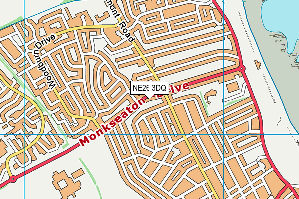 NE26 3DQ map - OS VectorMap District (Ordnance Survey) NE26 3DQ map - OS VectorMap District (Ordnance Survey)
