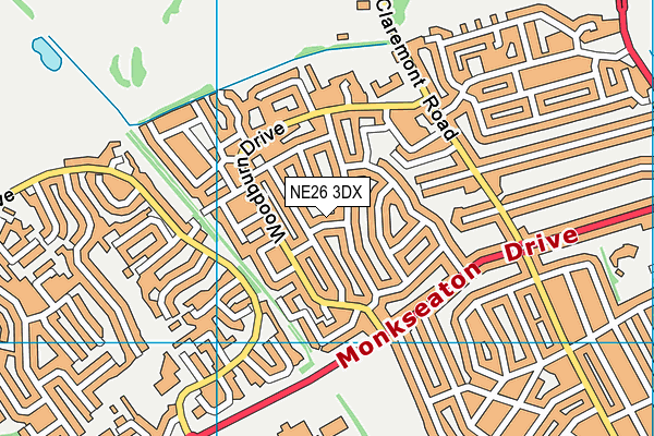 NE26 3DX map - OS VectorMap District (Ordnance Survey) NE26 3DX map - OS VectorMap District (Ordnance Survey)