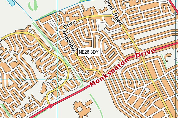 NE26 3DY map - OS VectorMap District (Ordnance Survey) NE26 3DY map - OS VectorMap District (Ordnance Survey)