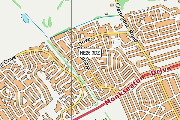 NE26 3DZ map - OS VectorMap District (Ordnance Survey) NE26 3DZ map - OS VectorMap District (Ordnance Survey)