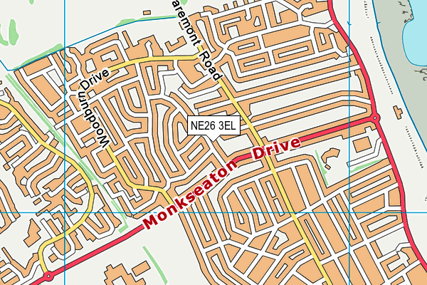 NE26 3EL map - OS VectorMap District (Ordnance Survey) NE26 3EL map - OS VectorMap District (Ordnance Survey)