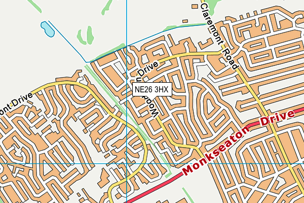 NE26 3HX map - OS VectorMap District (Ordnance Survey) NE26 3HX map - OS VectorMap District (Ordnance Survey)