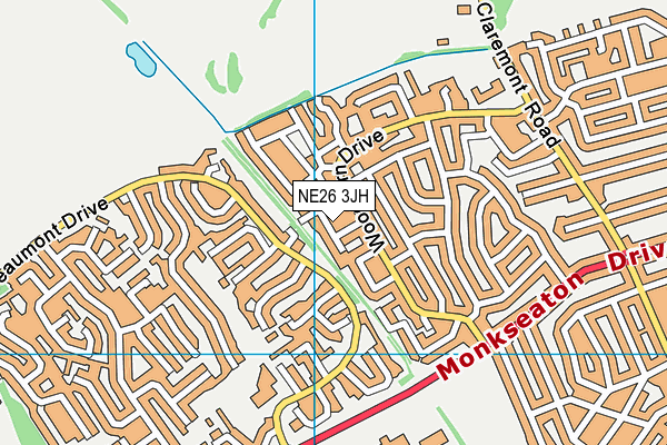 NE26 3JH map - OS VectorMap District (Ordnance Survey) NE26 3JH map - OS VectorMap District (Ordnance Survey)