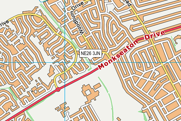 NE26 3JN map - OS VectorMap District (Ordnance Survey) NE26 3JN map - OS VectorMap District (Ordnance Survey)