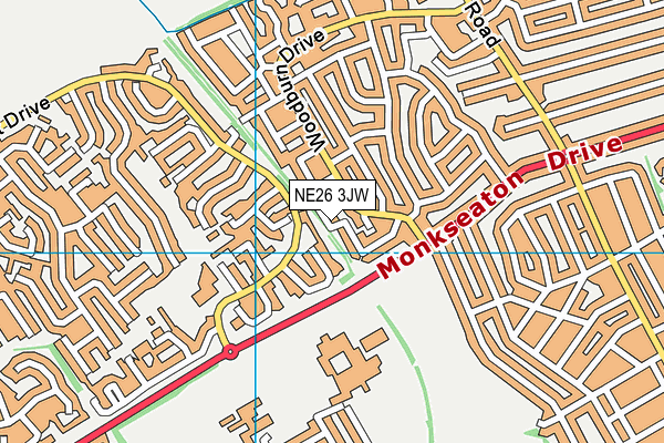 NE26 3JW map - OS VectorMap District (Ordnance Survey) NE26 3JW map - OS VectorMap District (Ordnance Survey)
