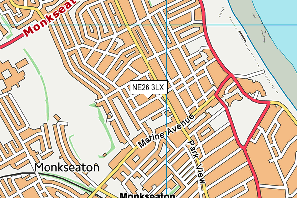 NE26 3LX map - OS VectorMap District (Ordnance Survey) NE26 3LX map - OS VectorMap District (Ordnance Survey)