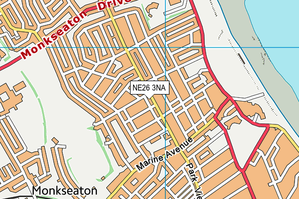 NE26 3NA map - OS VectorMap District (Ordnance Survey) NE26 3NA map - OS VectorMap District (Ordnance Survey)