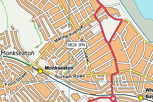 NE26 3PN map - OS VectorMap District (Ordnance Survey) NE26 3PN map - OS VectorMap District (Ordnance Survey)