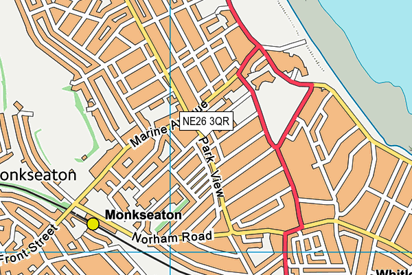 NE26 3QR map - OS VectorMap District (Ordnance Survey) NE26 3QR map - OS VectorMap District (Ordnance Survey)