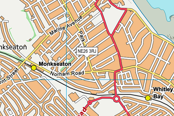 NE26 3RJ map - OS VectorMap District (Ordnance Survey) NE26 3RJ map - OS VectorMap District (Ordnance Survey)