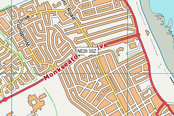 NE26 3SZ map - OS VectorMap District (Ordnance Survey)