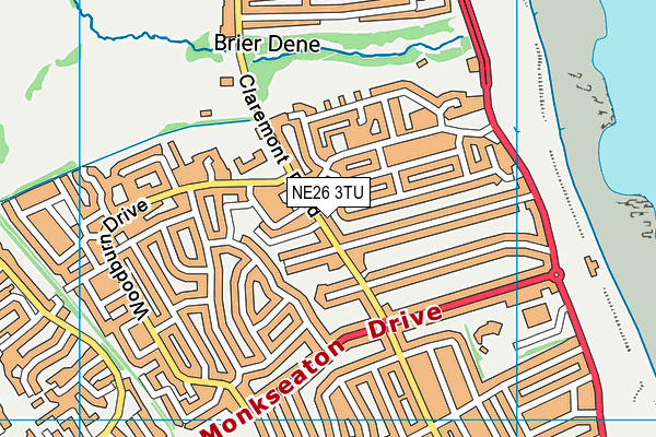 NE26 3TU map - OS VectorMap District (Ordnance Survey) NE26 3TU map - OS VectorMap District (Ordnance Survey)