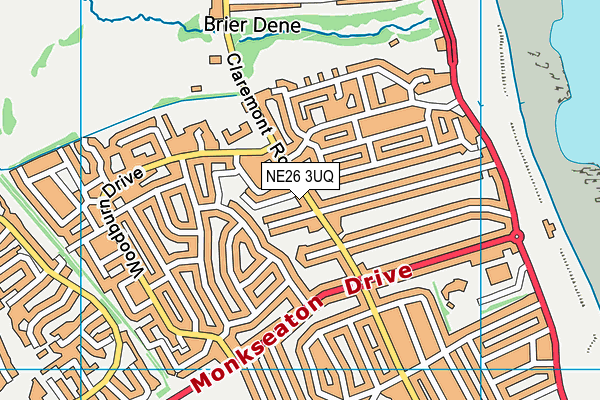 NE26 3UQ map - OS VectorMap District (Ordnance Survey) NE26 3UQ map - OS VectorMap District (Ordnance Survey)