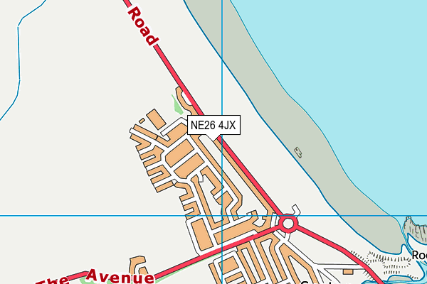 NE26 4JX map - OS VectorMap District (Ordnance Survey) NE26 4JX map - OS VectorMap District (Ordnance Survey)