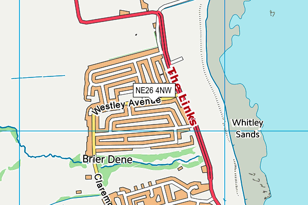 NE26 4NW map - OS VectorMap District (Ordnance Survey) NE26 4NW map - OS VectorMap District (Ordnance Survey)
