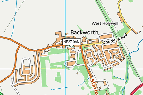 NE27 0AN map - OS VectorMap District (Ordnance Survey)
