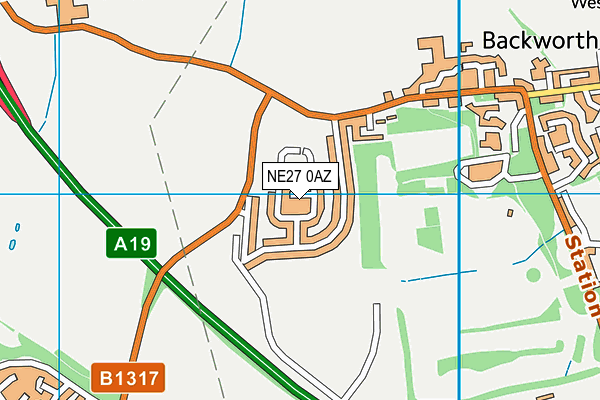 NE27 0AZ map - OS VectorMap District (Ordnance Survey) NE27 0AZ map - OS VectorMap District (Ordnance Survey)