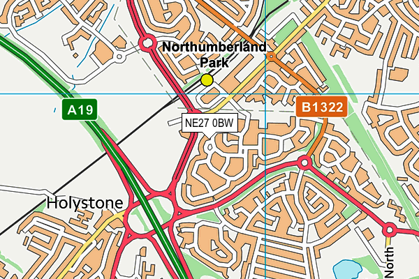 NE27 0BW map - OS VectorMap District (Ordnance Survey) NE27 0BW map - OS VectorMap District (Ordnance Survey)