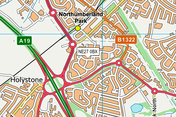NE27 0BX map - OS VectorMap District (Ordnance Survey) NE27 0BX map - OS VectorMap District (Ordnance Survey)
