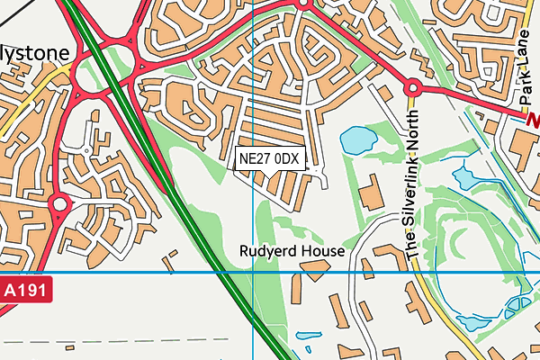NE27 0DX map - OS VectorMap District (Ordnance Survey) NE27 0DX map - OS VectorMap District (Ordnance Survey)