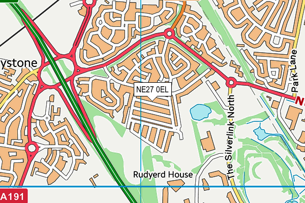 NE27 0EL map - OS VectorMap District (Ordnance Survey) NE27 0EL map - OS VectorMap District (Ordnance Survey)