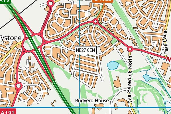 NE27 0EN map - OS VectorMap District (Ordnance Survey) NE27 0EN map - OS VectorMap District (Ordnance Survey)
