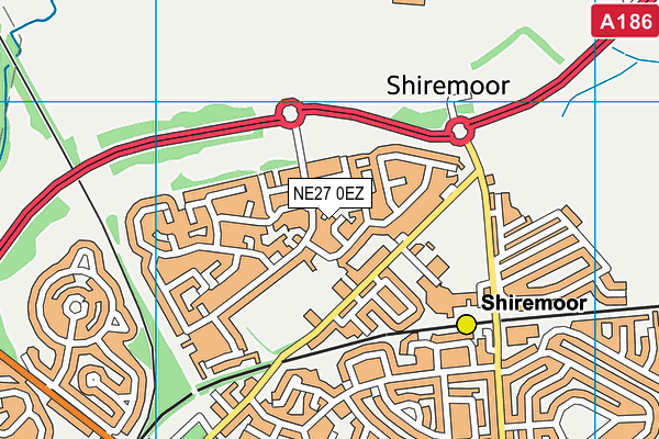 NE27 0EZ map - OS VectorMap District (Ordnance Survey) NE27 0EZ map - OS VectorMap District (Ordnance Survey)