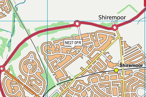 NE27 0FR map - OS VectorMap District (Ordnance Survey) NE27 0FR map - OS VectorMap District (Ordnance Survey)