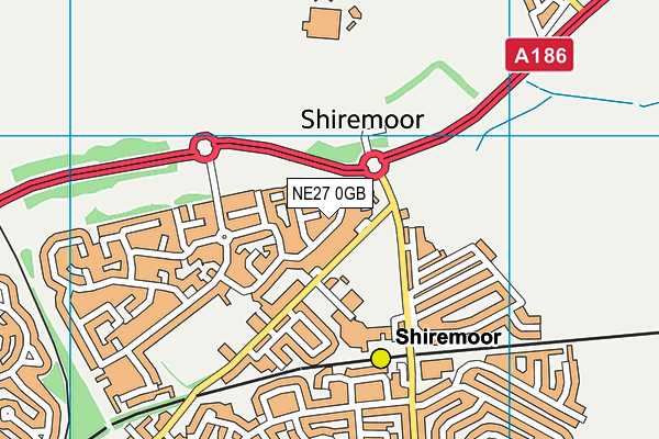 NE27 0GB map - OS VectorMap District (Ordnance Survey) NE27 0GB map - OS VectorMap District (Ordnance Survey)