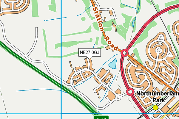 NE27 0GJ map - OS VectorMap District (Ordnance Survey) NE27 0GJ map - OS VectorMap District (Ordnance Survey)