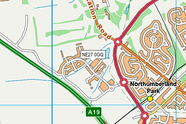 NE27 0GQ map - OS VectorMap District (Ordnance Survey) NE27 0GQ map - OS VectorMap District (Ordnance Survey)