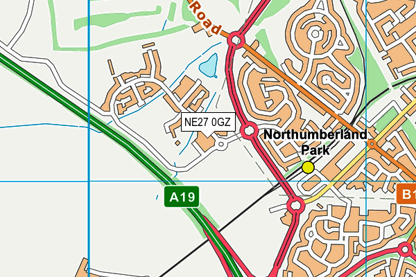 NE27 0GZ map - OS VectorMap District (Ordnance Survey) NE27 0GZ map - OS VectorMap District (Ordnance Survey)