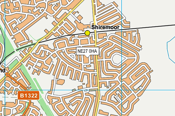NE27 0HA map - OS VectorMap District (Ordnance Survey) NE27 0HA map - OS VectorMap District (Ordnance Survey)