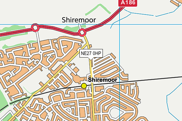 NE27 0HP map - OS VectorMap District (Ordnance Survey)