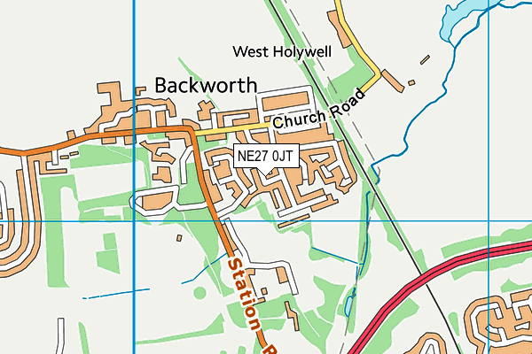 NE27 0JT map - OS VectorMap District (Ordnance Survey) NE27 0JT map - OS VectorMap District (Ordnance Survey)