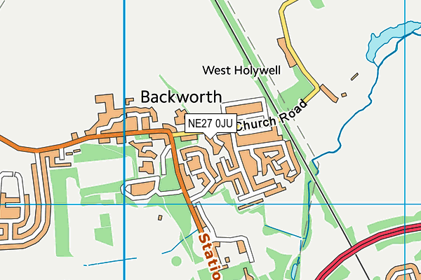 NE27 0JU map - OS VectorMap District (Ordnance Survey)