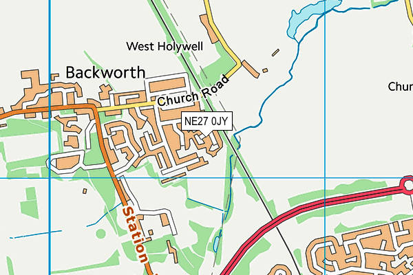 NE27 0JY map - OS VectorMap District (Ordnance Survey)