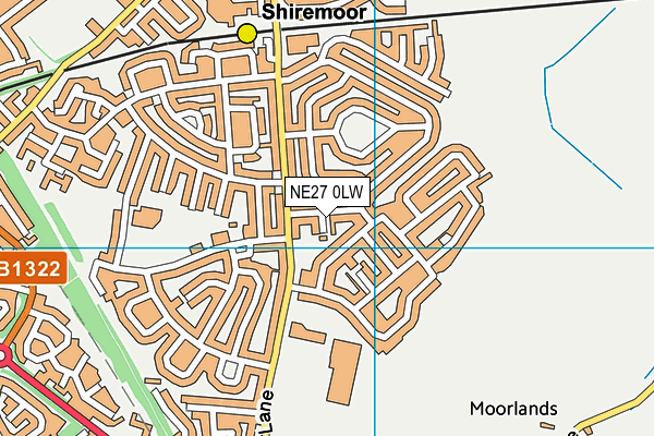 NE27 0LW map - OS VectorMap District (Ordnance Survey) NE27 0LW map - OS VectorMap District (Ordnance Survey)