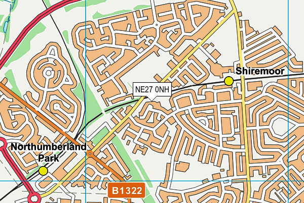 NE27 0NH map - OS VectorMap District (Ordnance Survey) NE27 0NH map - OS VectorMap District (Ordnance Survey)