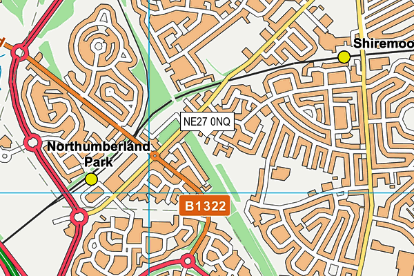 NE27 0NQ map - OS VectorMap District (Ordnance Survey) NE27 0NQ map - OS VectorMap District (Ordnance Survey)