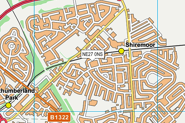 NE27 0NS map - OS VectorMap District (Ordnance Survey) NE27 0NS map - OS VectorMap District (Ordnance Survey)