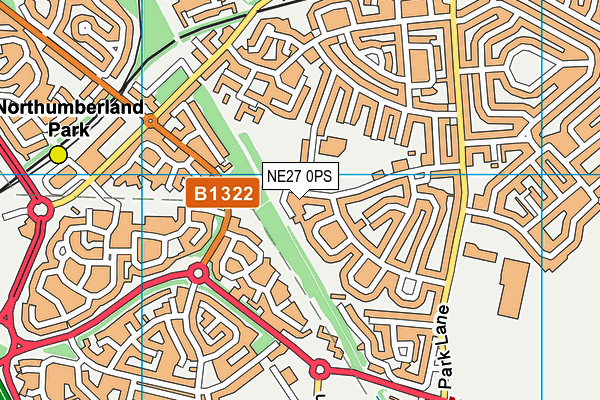 NE27 0PS map - OS VectorMap District (Ordnance Survey) NE27 0PS map - OS VectorMap District (Ordnance Survey)