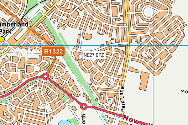 NE27 0PZ map - OS VectorMap District (Ordnance Survey) NE27 0PZ map - OS VectorMap District (Ordnance Survey)