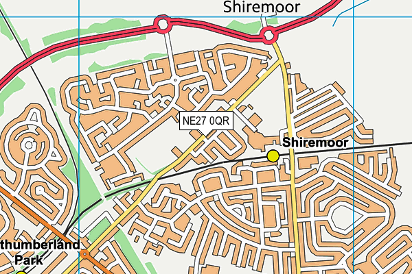NE27 0QR map - OS VectorMap District (Ordnance Survey) NE27 0QR map - OS VectorMap District (Ordnance Survey)